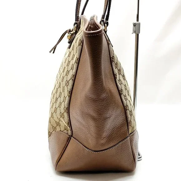 Authentic Gucci Brown Canvas Tote Bag mn391-021726